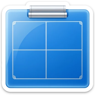 Clean white icon of a blank blueprint or empty document with light outlines, minimalist vector style, transparent background. sticker