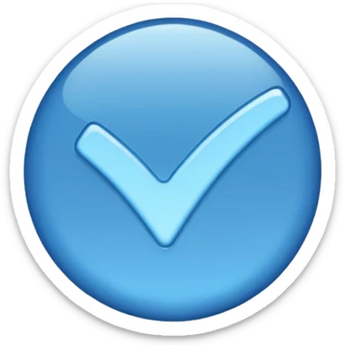 Verified just blue color tick mark  sticker