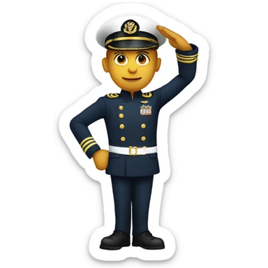 Captain ship saluting sticker