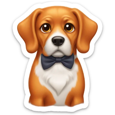 Orange dog with bow tie sticker