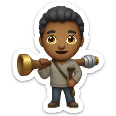 men with a macebell sticker