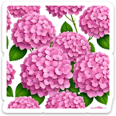 ultra realistic pink hydrangeas  sticker
