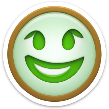 a green A on a white background, encircled by a green circle sticker