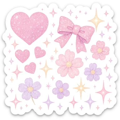 sparkling girly, glamorous and cute sticker