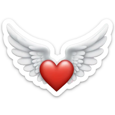 heart with angel wings sticker