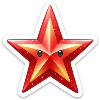 red star glitter space sticker