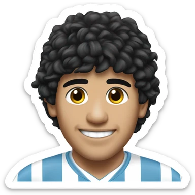 maradona argentina young smile sticker