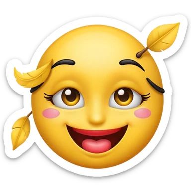 Emoji with eyelashes and big lips sticker
