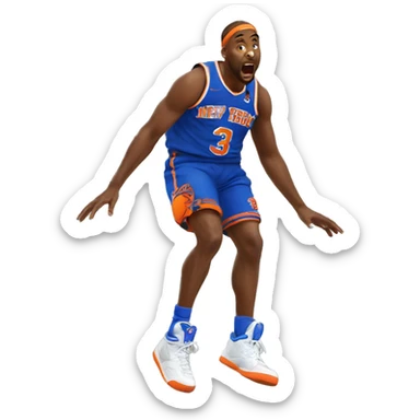 New York Knick falling  sticker