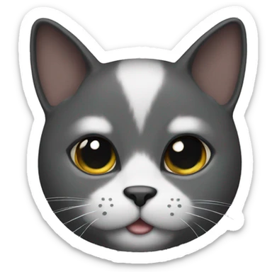 Black cat with white chest and white chin  sticker
