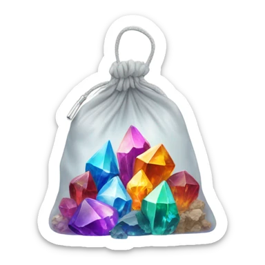 Crystals in a small zip bag sticker