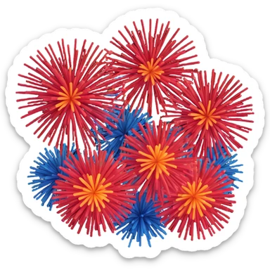 bright and festive fireworks sticker