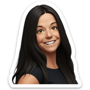 smiling girl with long hair sticker