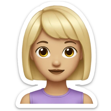 teenage girl with short black hair with blonde bangs sticker