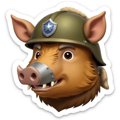 Boar with military helmet sticker