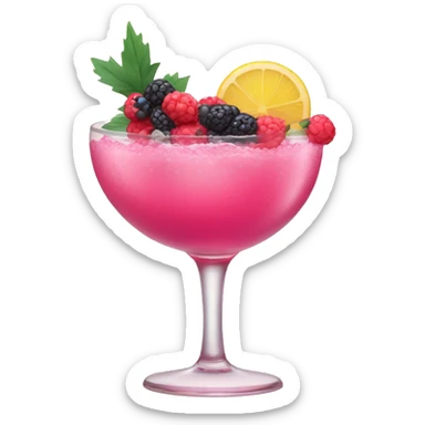 Pink Cocktail with berries  sticker