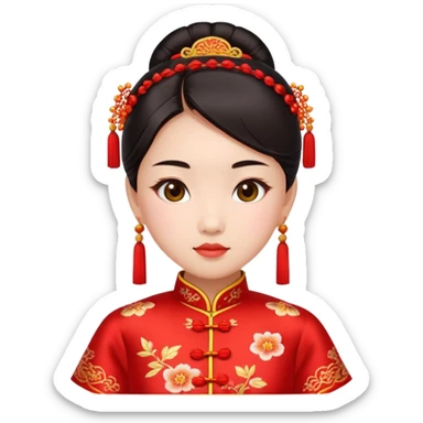 Asian girl in Chinese dress sticker
