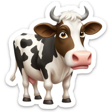Cow listen to music sticker