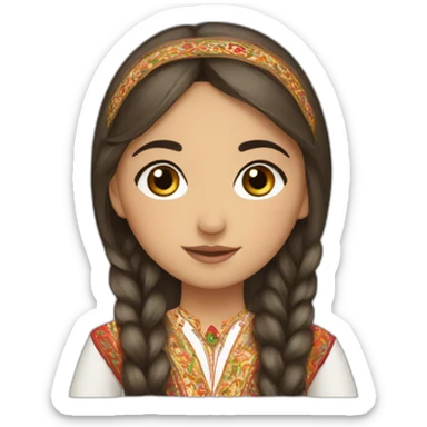azerbaijani girl in traditional custom sticker