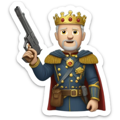 king Harald with a gun sticker
