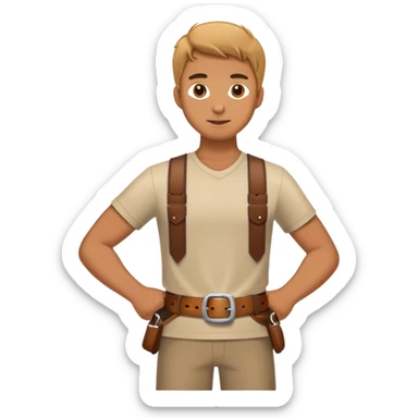 Papa qui tient une ceinture  sticker