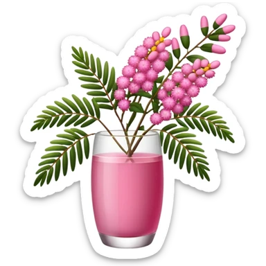 Pink Mimosa with flower  sticker