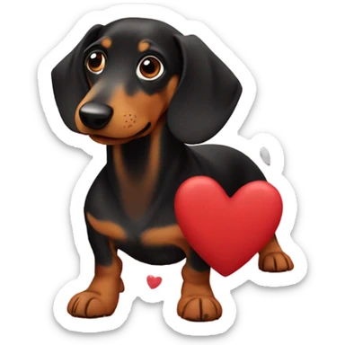 Daschund in hearts sticker