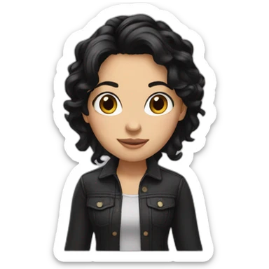 Emma-black hair sticker