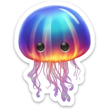 Jellyfish on fire sticker