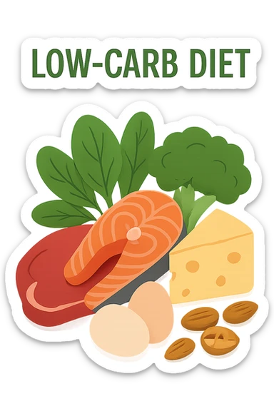 Dieta senza carboidrati rappresentata sticker