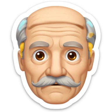 old mustache man,Big mustache.
negative: Dont use same face style. sticker