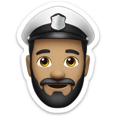 Policemen white skin black beard  sticker