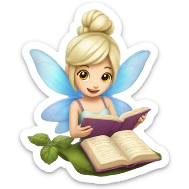 fairy reading recipe sticker
