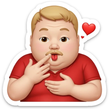 Ugly fat guy blowing a kiss heart sticker