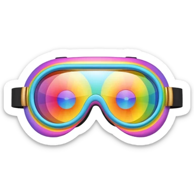 gold simulation rainbow visor goggles sticker