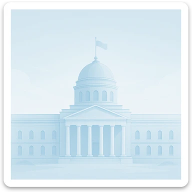 parliament building in a light blue aesthetic, soft and calming, minimalistic details, airy and serene, simple lines, elegant and clean, subtle highlights, dreamy and modern, gentle gradients sticker