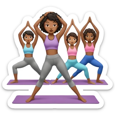 black women doing yoga with short hair wavy cut sticker
