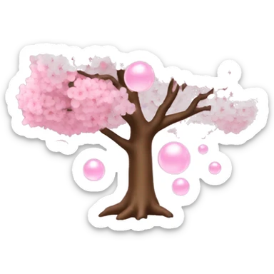 cherry blossom tree with bubble sticker