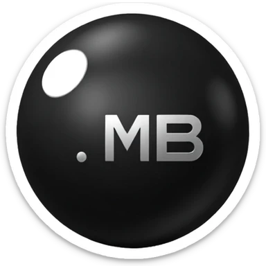 Black Ball with MB written on it. Nothing else no holes. sticker