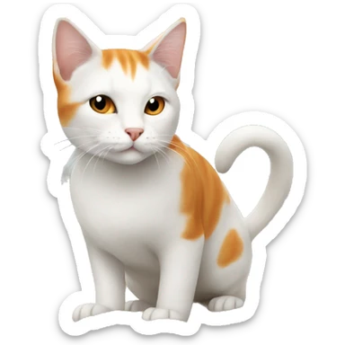 White and orange cat on the beach sticker