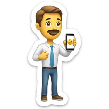 MAN WHIT A SMARTPHONE SENDING MENSAGGE sticker