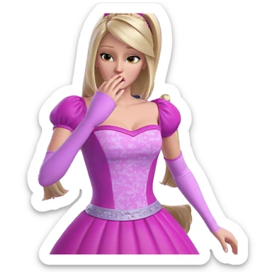 blonde princess in pink dress sticker