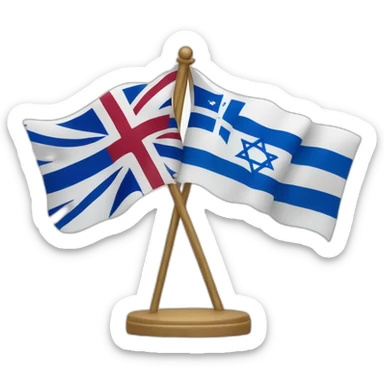 flag of israel and flag of England, waving together sticker