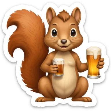 Has a  Teodoro la ardilla con una chela sticker