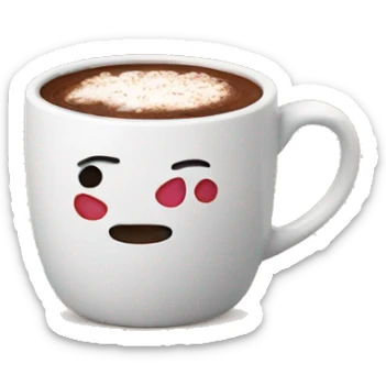 Hot chocolate in a cozy mug sticker