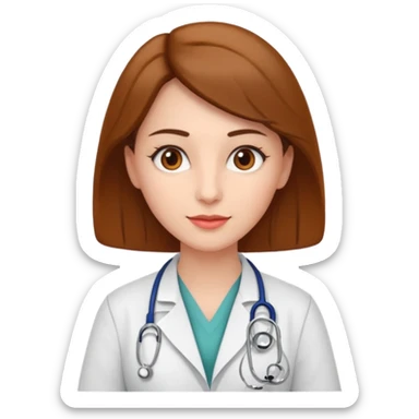 doctor woman,brow eyes, cardiologist, classic image sticker