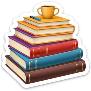 Rattan coffee table with a stack of books on top of it  sticker