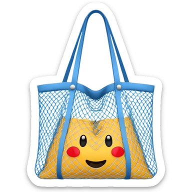 net bag,  mesh storage bag, tote bag, used for shopping, it has two knited handles as bag itself sticker