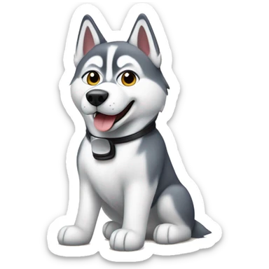 A Siberian husky as a top chef in a restaurant  sticker