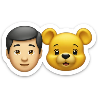 xi jinping and Winnie the Pooh sticker